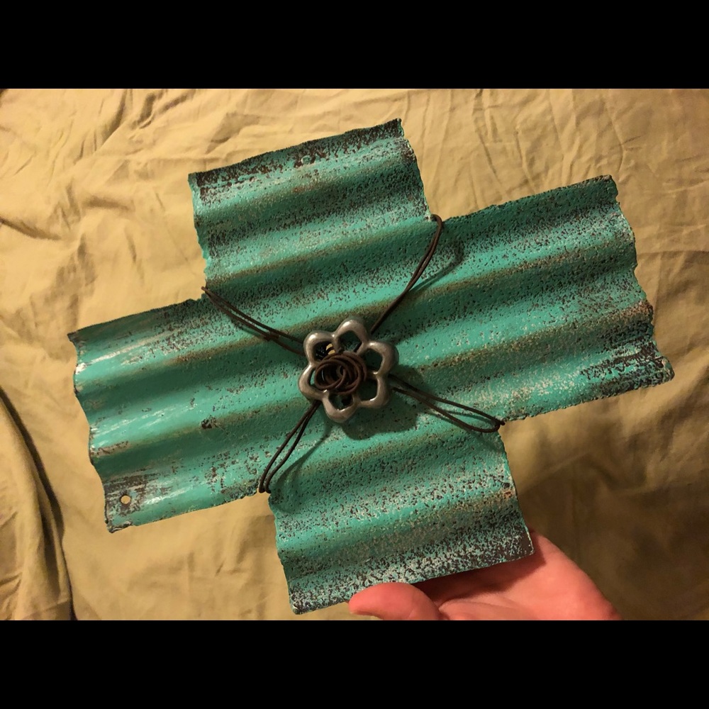 Teal Rustic Cross